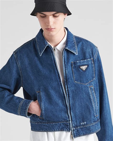 prada jacket jean|Prada denim blouson jacket.